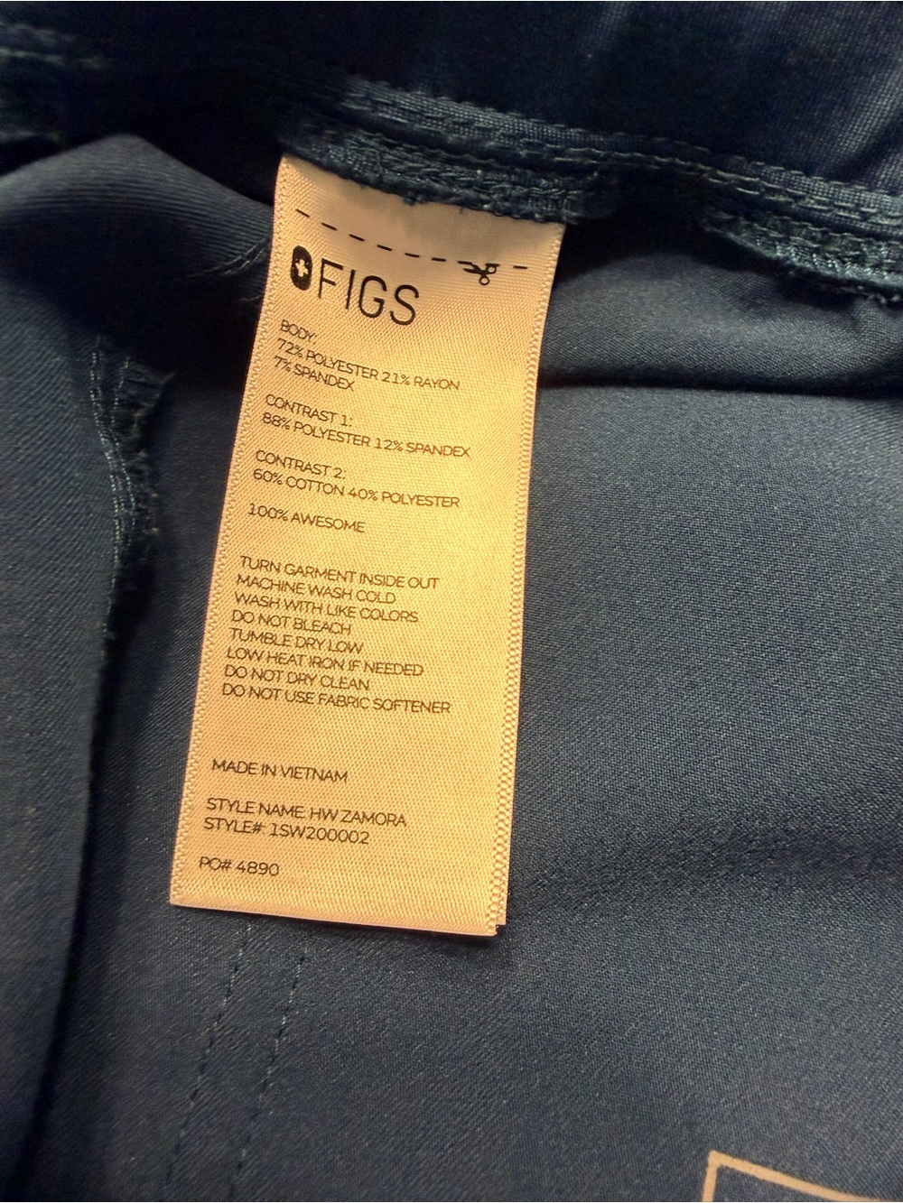 FIGS Women’s Deep Reef Jogger Scrub Pants with Orange Drawstring - Picture 9 of 9